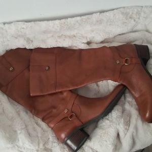 Size 9.5 BANDOLINO LEATHER ORANGE BOOTS